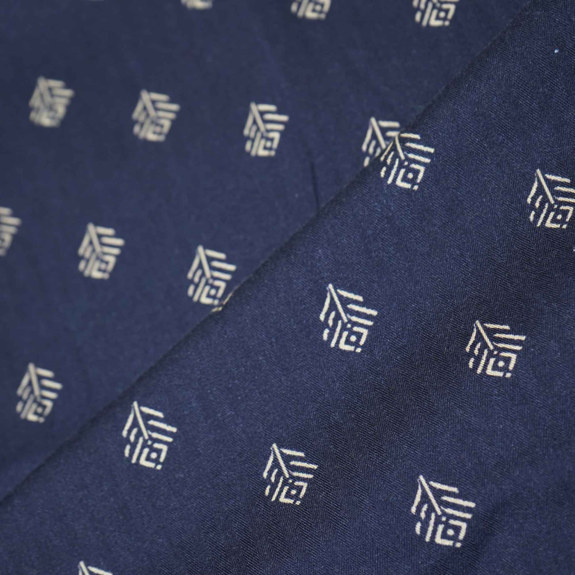 Navy Blue Geometrical Print Pashmina Fabric 151 RT-21003