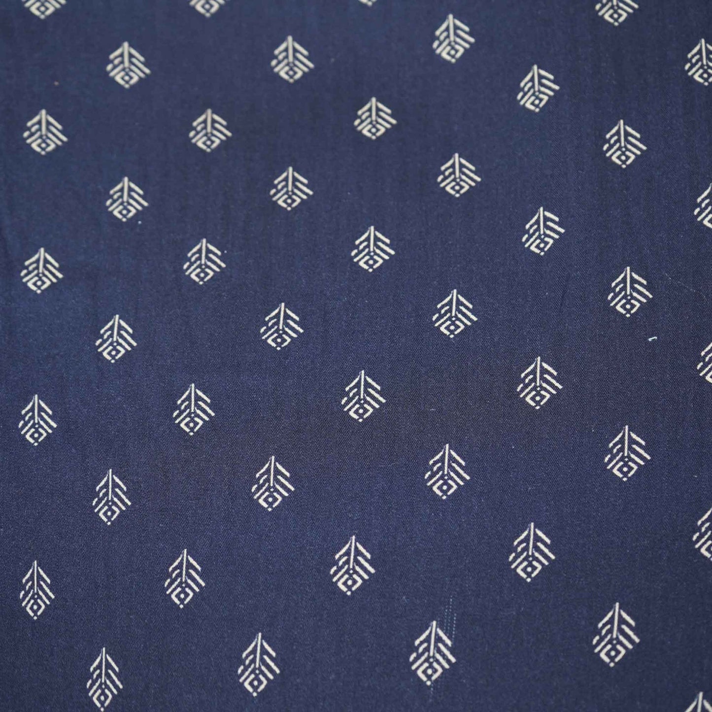 Navy Blue Geometrical Print Pashmina Fabric 151 RT-21003