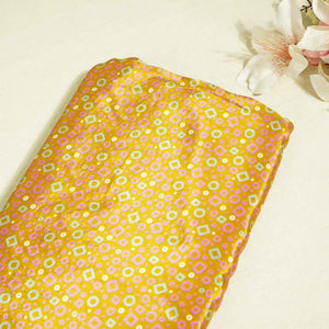 Brown Floral Print Natural Crepe Fabric 2703 MTF-21057
