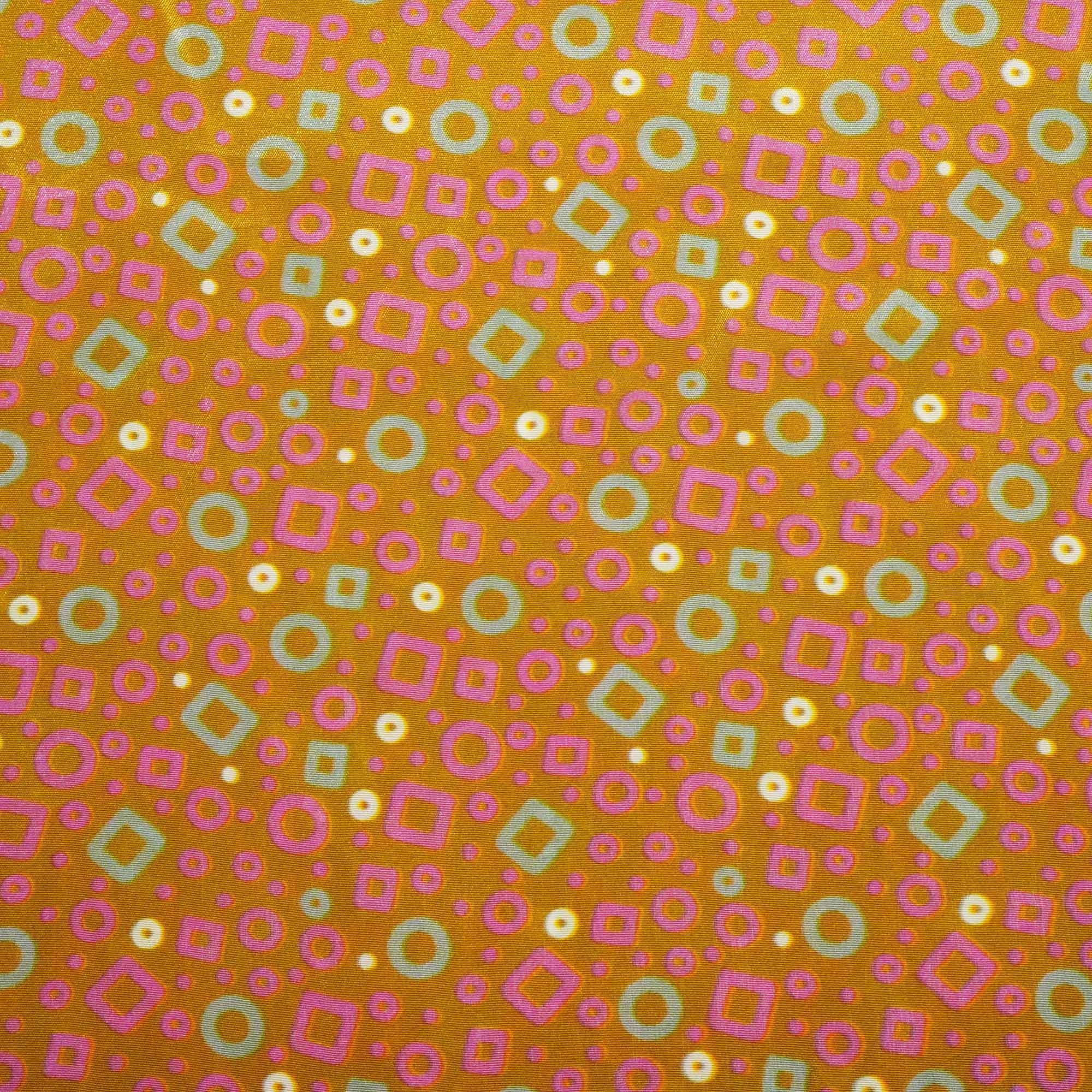 Brown Floral Print Natural Crepe Fabric 2703 MTF-21057