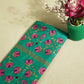 See Green Geometrical Print Upada Silk Fabric 2555 MTF-21072