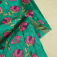 See Green Geometrical Print Upada Silk Fabric 2555 MTF-21072