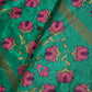 See Green Geometrical Print Upada Silk Fabric 2555 MTF-21072