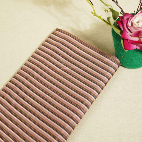 Lavender Stripes Print Upada Silk Fabric 2555 MTF-21080