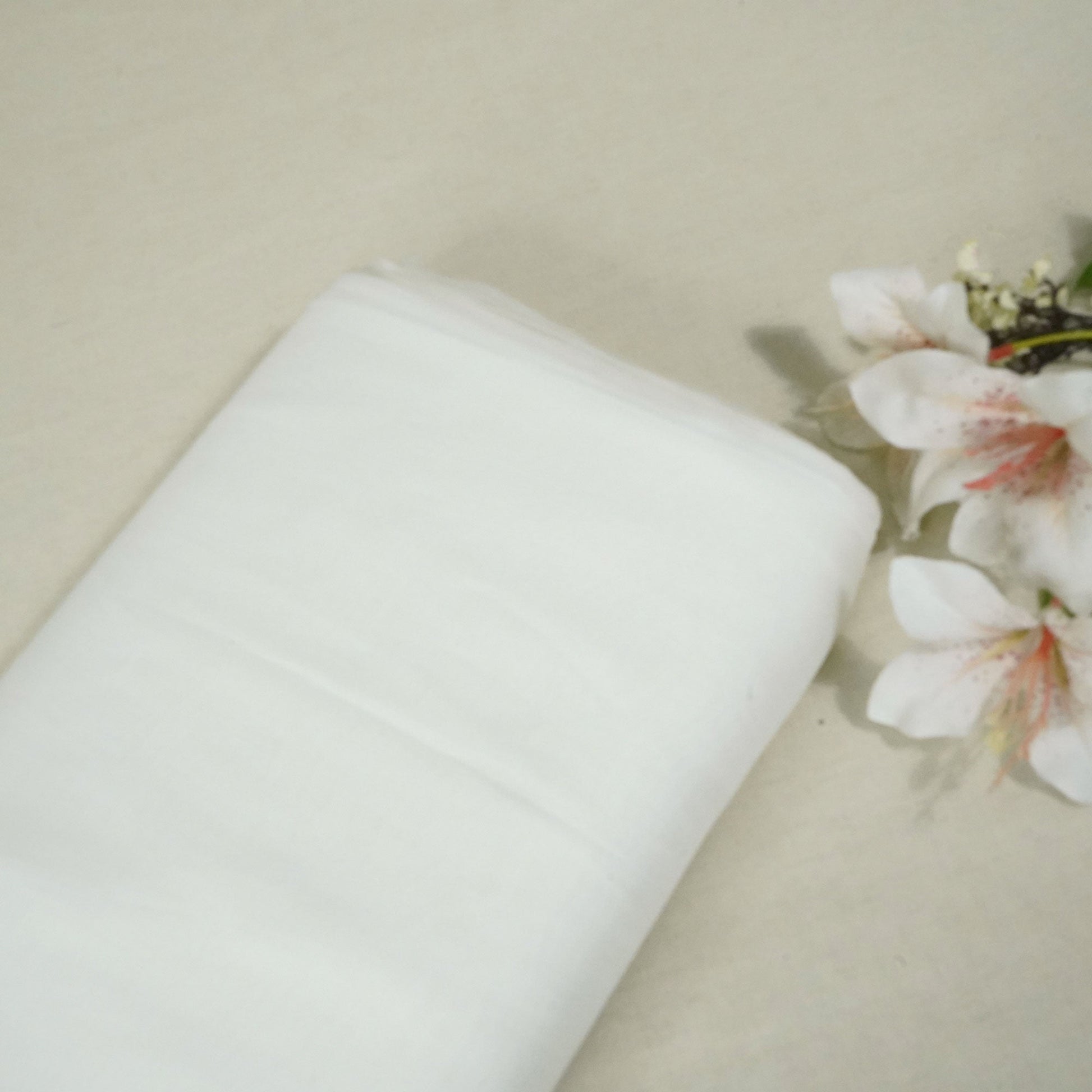 White Solid Organza Dyeable Fabric 5894 SKLF-21258