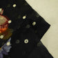 Black Floral Print Mirror Embroidery Organza Fabric 3001 MTF-21294