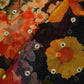 Black Floral Print Mirror Embroidery Organza Fabric 3001 MTF-21294