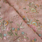 Pink French knot Thread Embroidery Georgette Fabric RA-28215