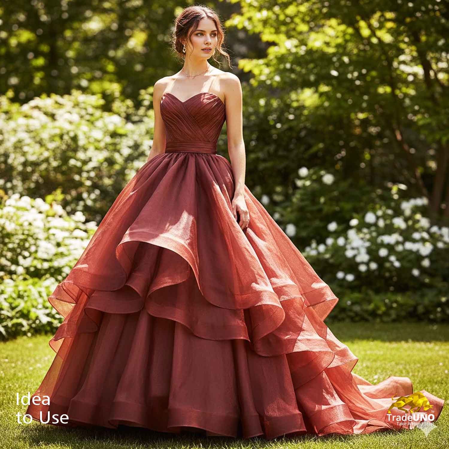 Red Solid Jimmy Choo Organza Fabric 21953 - TradeUNO