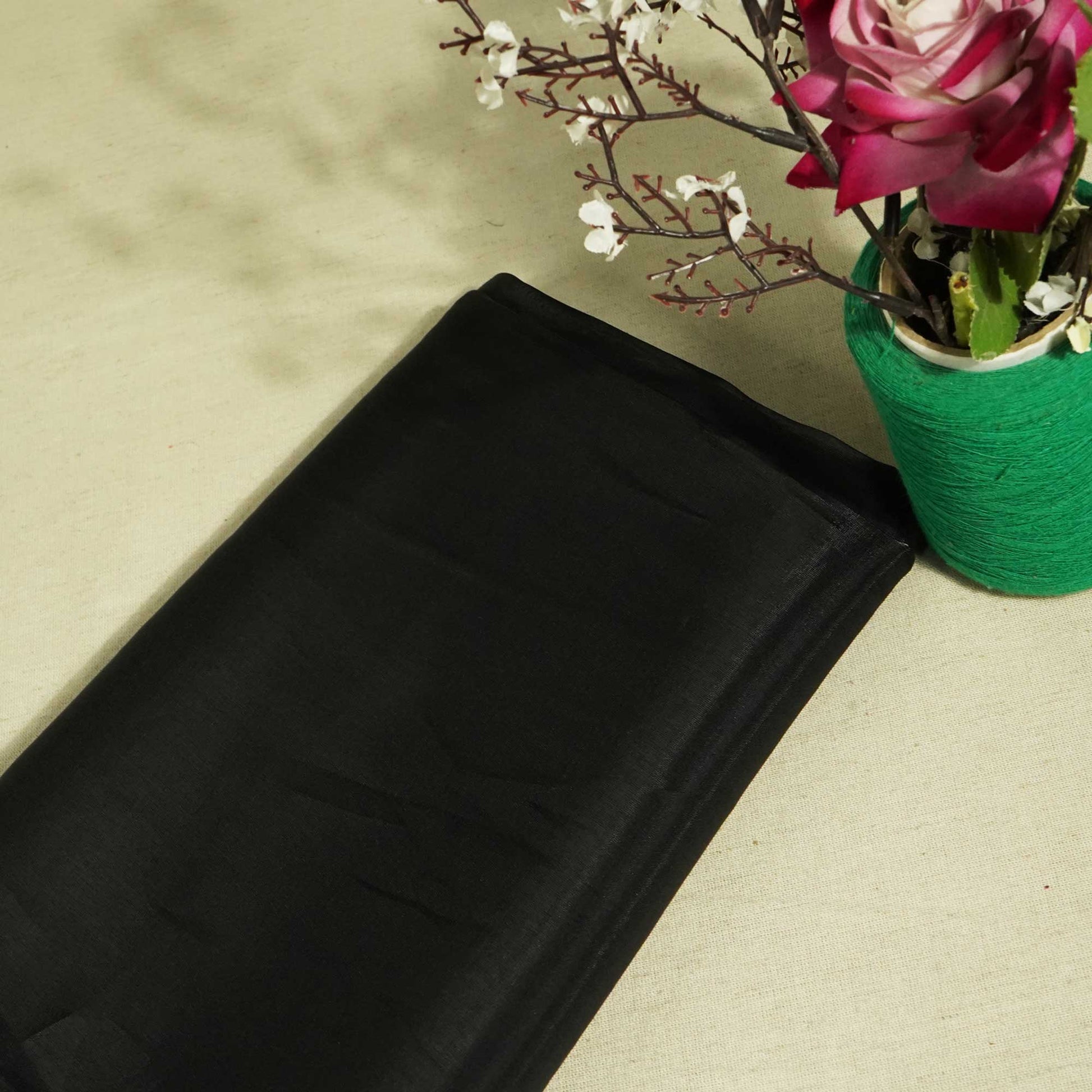 Black Solid Jimmy Choo Organza Fabric 4014 AF-21958