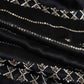 Black Cutdana & Sequins Embroidery Organza Fabric