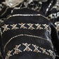 Black Cutdana & Sequins Embroidery Organza Fabric