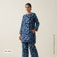 Indigo Abstract Print Mulmul Fabric MTF-24632