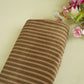 Cream & Green Strips Velvet Fabric MF-28220
