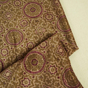 Green Ajrakh Print Velvet Fabric MF-28222 - TradeUNO
