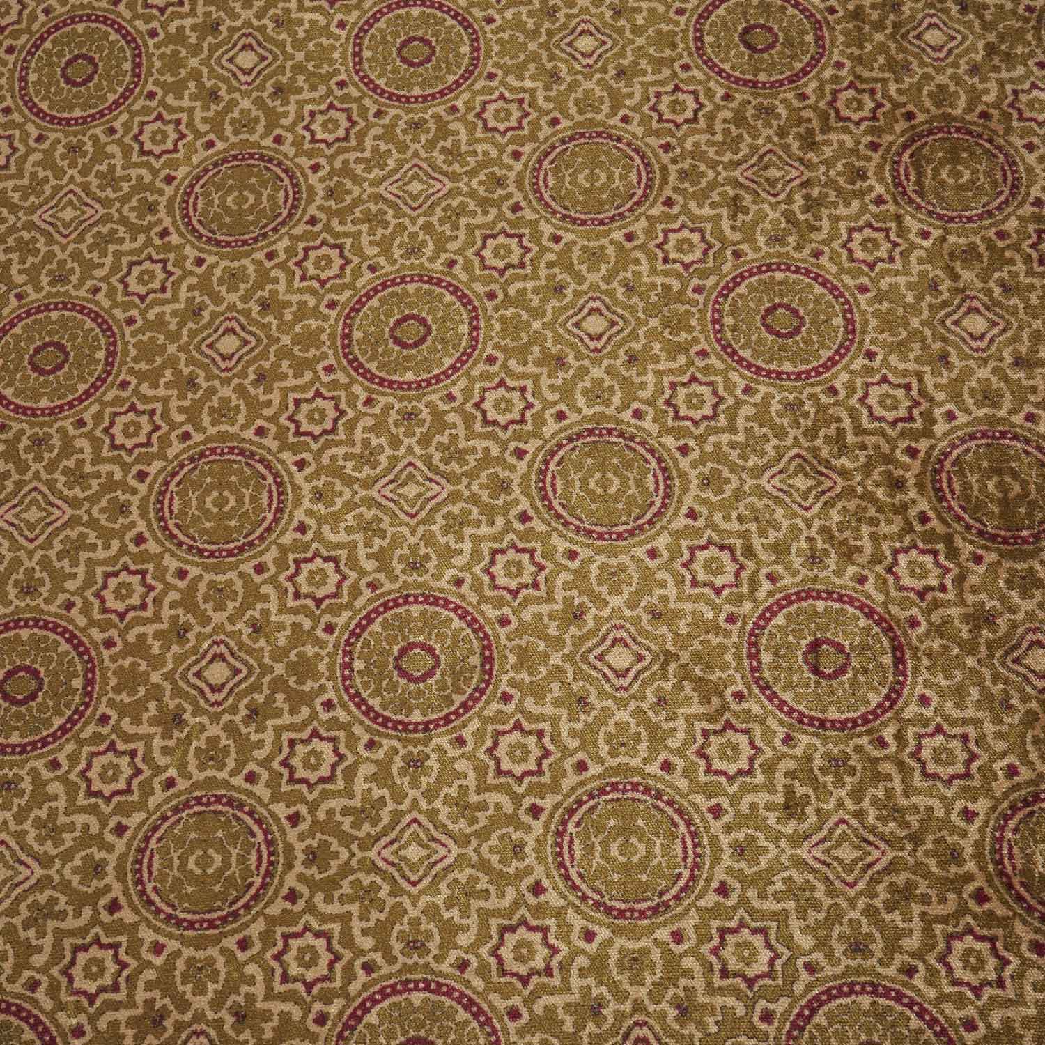 Green Ajrakh Print Velvet Fabric MF-28222 - TradeUNO