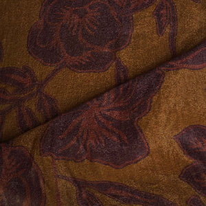 Mustard Floral Print Velvet Fabric MF-28223 - TradeUNO