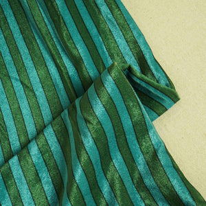 Sky Blue & Green Strips Velvet Fabric MF-28224 - TradeUNO