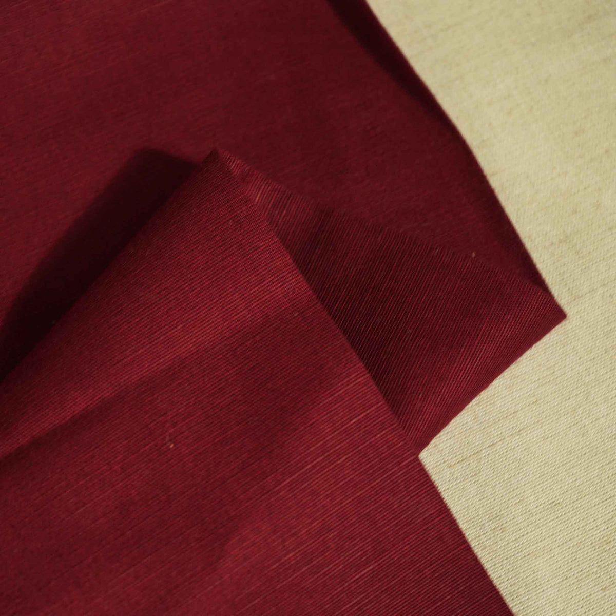 Maroon Solid Cotton Linen Fabric 22482 - TradeUNO