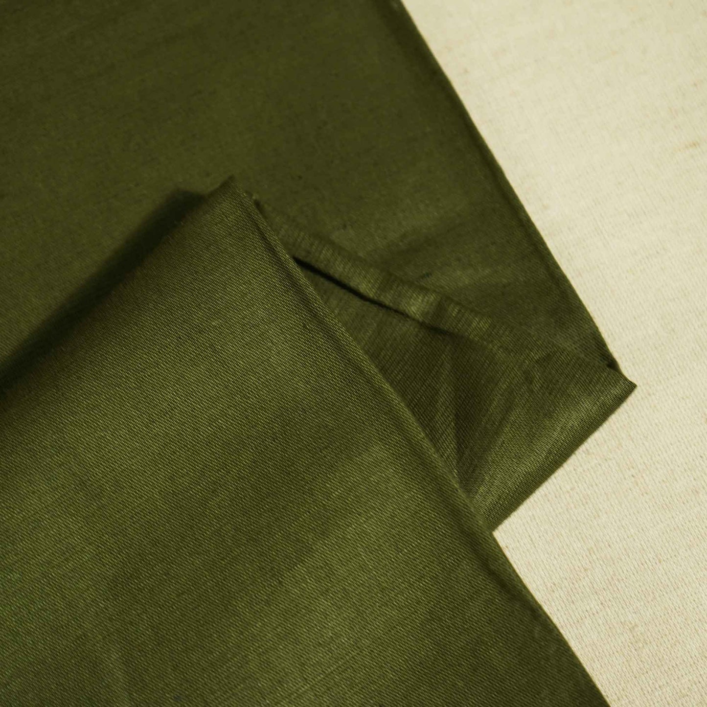 Dark Green Solid Cotton Linen MKT-22486