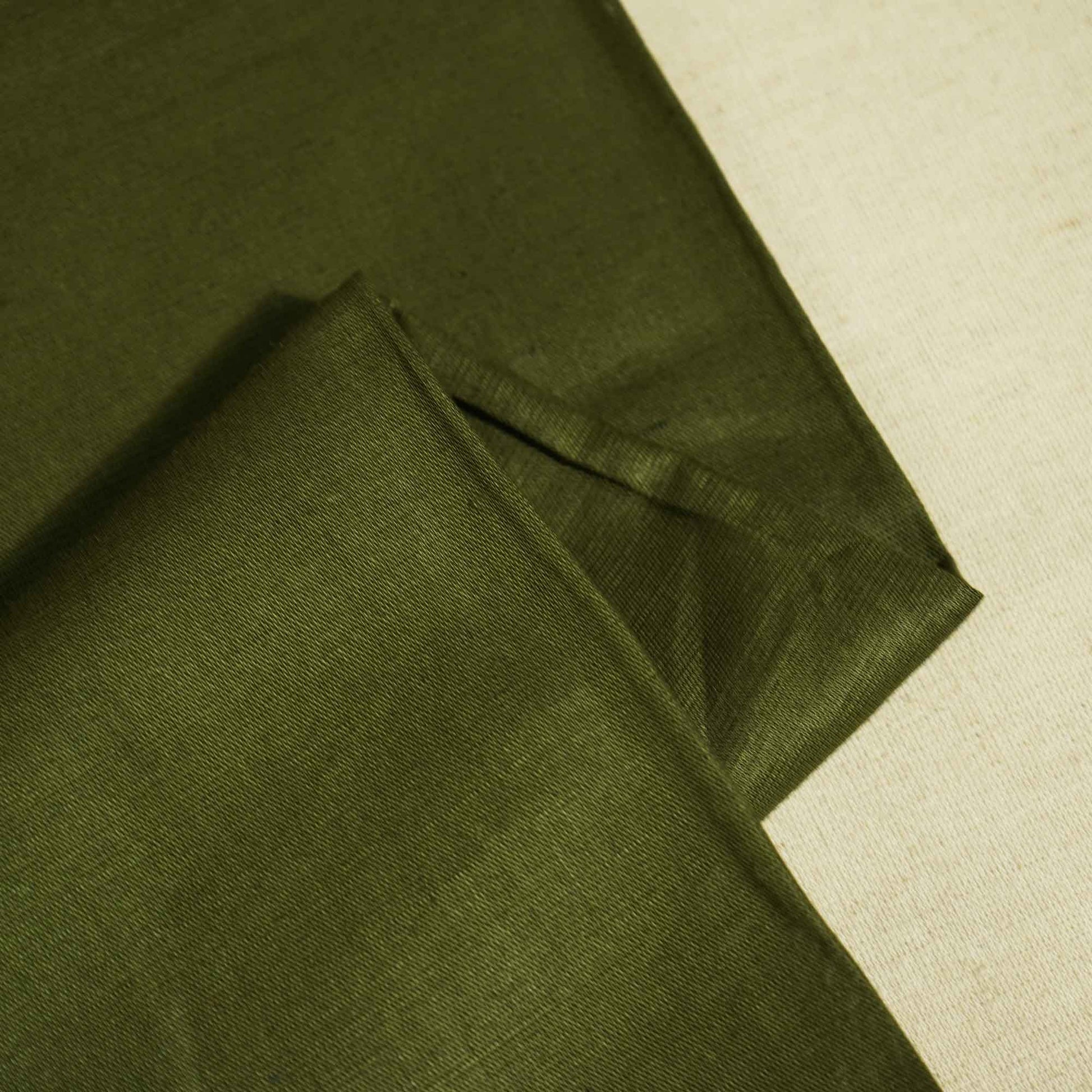 Dark Green Solid Cotton Linen MKT-22486