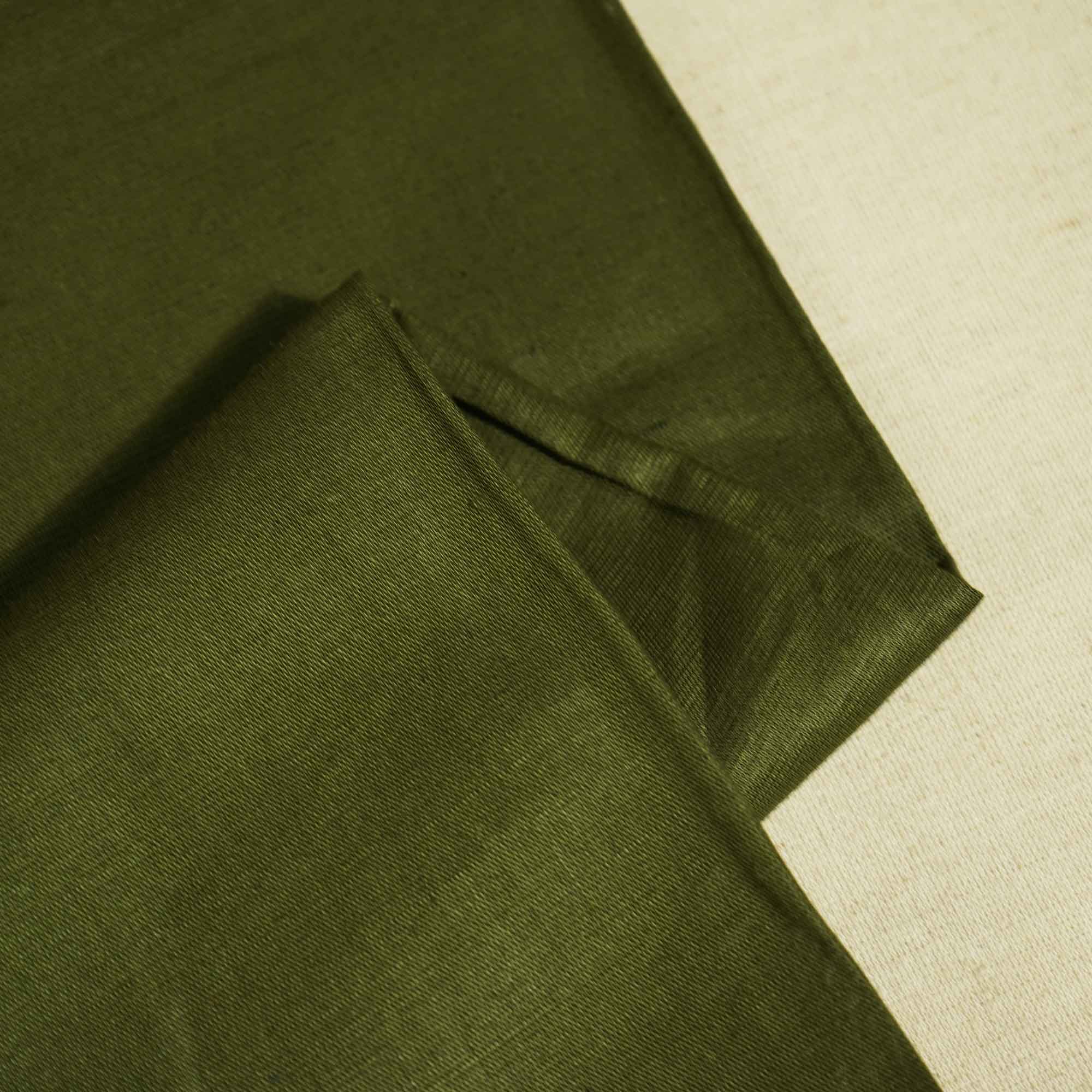 Dark Green Solid Cotton Linen MKT-22486