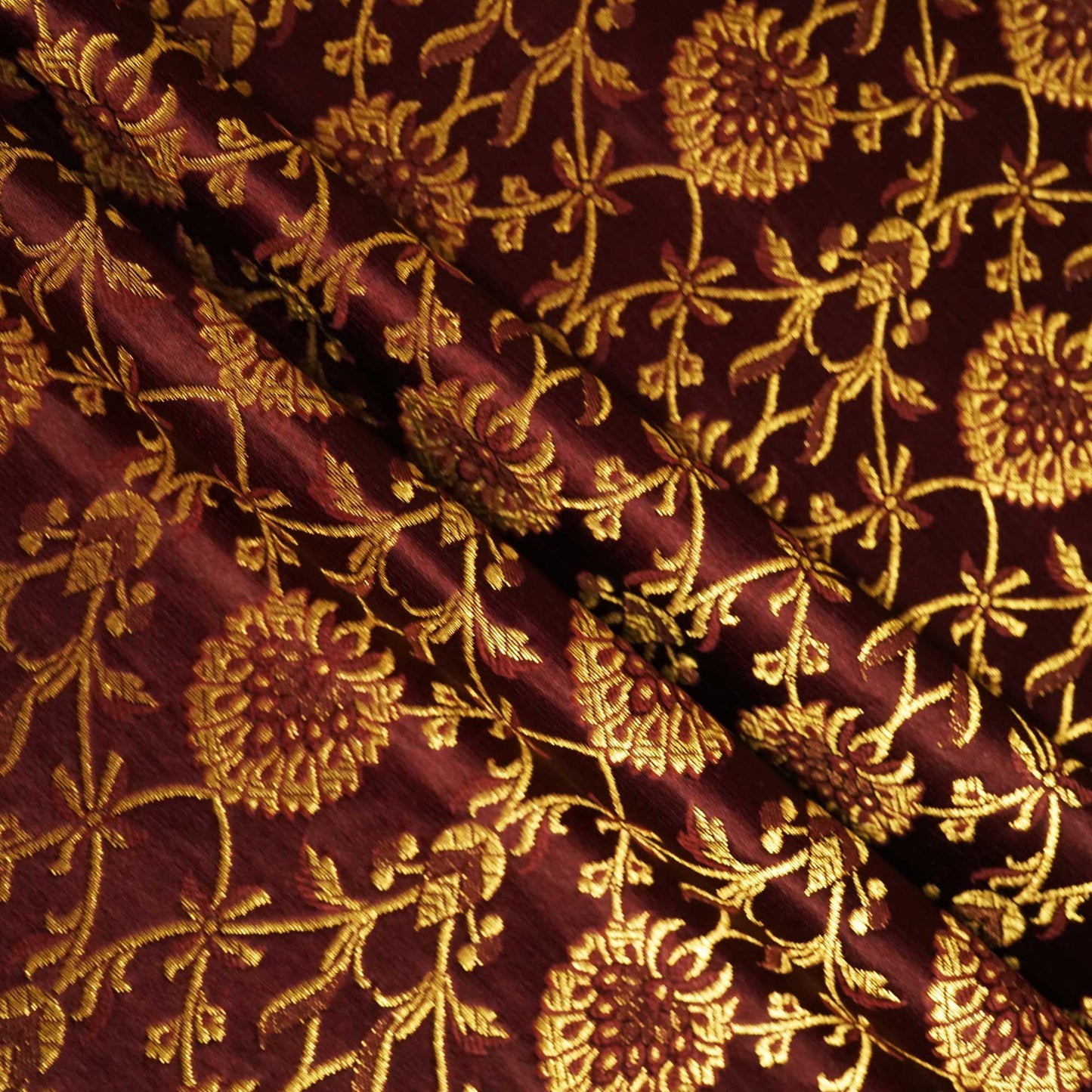 Maroon Brocade Fabric 802KRE-22514