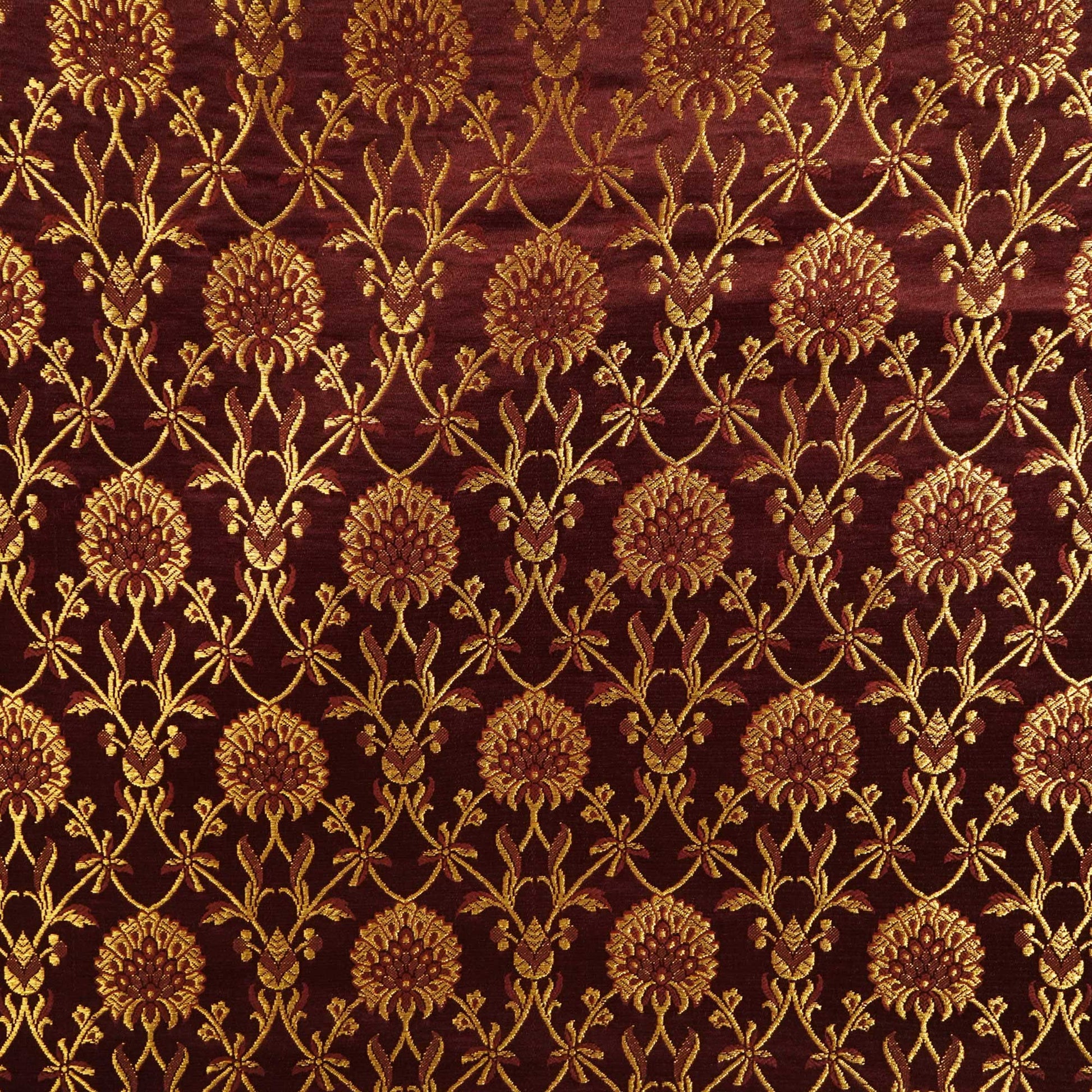 Maroon Brocade Fabric 802KRE-22514