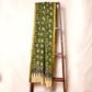 Olive Green Pen Kalamkari Cotton Silk Dupatta