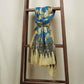Beige & Blue Pen Kalamkari Cotton Silk Dupatta
