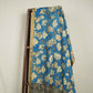 Beige & Blue Pen Kalamkari Cotton Silk Dupatta