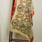 Beige Pen Kalamkari Cotton Silk Dupatta AH-22552