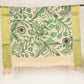 Beige & Green Pen Kalamkari Cotton Silk Dupatta