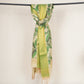 Beige & Green Pen Kalamkari Cotton Silk Dupatta