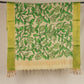 Beige & Green Pen Kalamkari Cotton Silk Dupatta