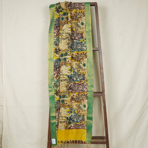 Multicolor Pen Kalamkari Cotton Silk Dupatta