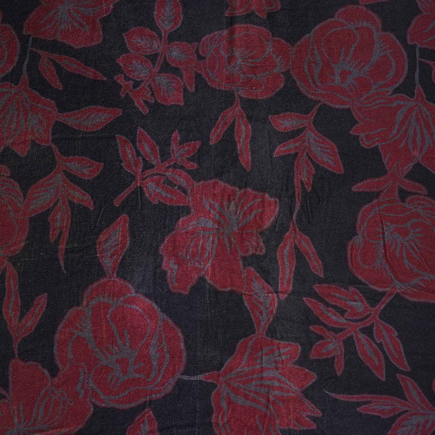 Purple Floral Print Velvet Fabric MF-28227