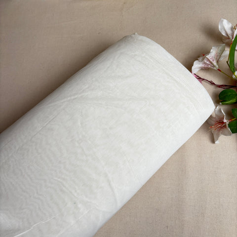 Off White Solid Dyeable 60gm Chanderi Silk Fabric KR-28229
