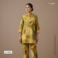Green Abstract Print Cotton Mulmul Fabric GT-25448