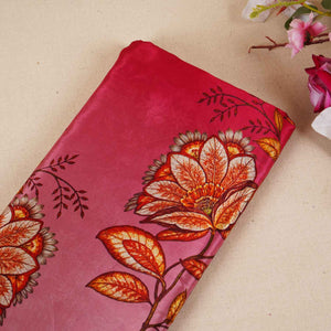 Light Pink & Wine Shaded Floral Print Crepe Fabric MT-28230 - TradeUNO