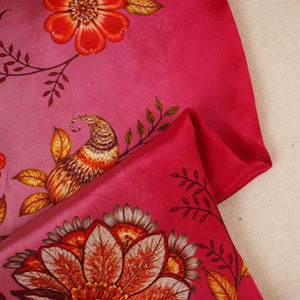 Light Pink & Wine Shaded Floral Print Crepe Fabric MT-28230 - TradeUNO