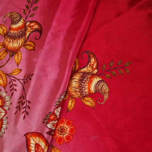 Light Pink & Wine Shaded Floral Print Crepe Fabric MT-28230 - TradeUNO