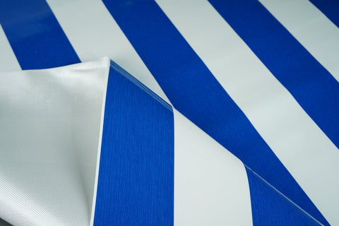 CTF 550 GSM single side Stripe Glossy Blue & White