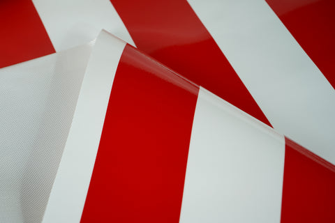CTF 550 GSM SINGLE SIDE STRIPE GLOSSY RED + WHITE