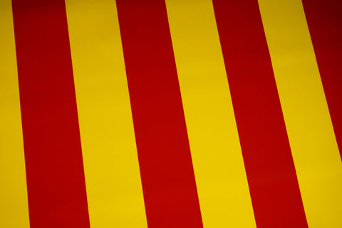 CTF 550 GSM single side Stripe Glossy Red & Yellow