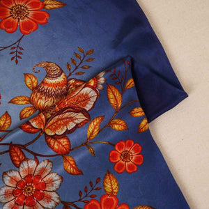 Sky Blue & Navy Blue Shaded Floral Print Crepe Fabric MT-28232 - TradeUNO