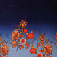 Sky Blue & Navy Blue Shaded Floral Print Crepe Fabric MT-28232