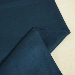 Navy Blue Solid Cotton Linen MKT-23298