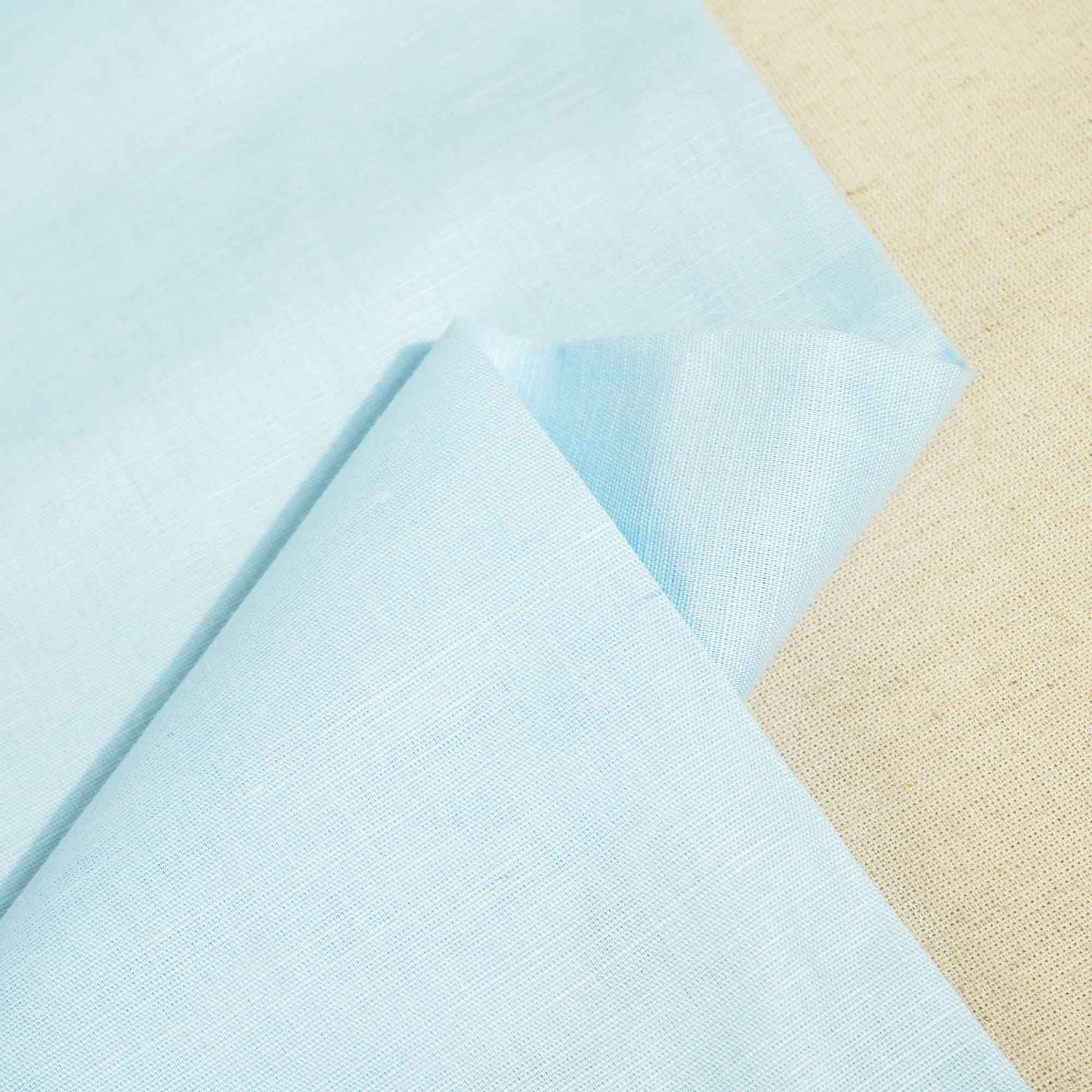 Sky Blue Solid Cotton Linen MKT-23299