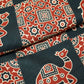 Black Ajrakh Print Cotton Fabric